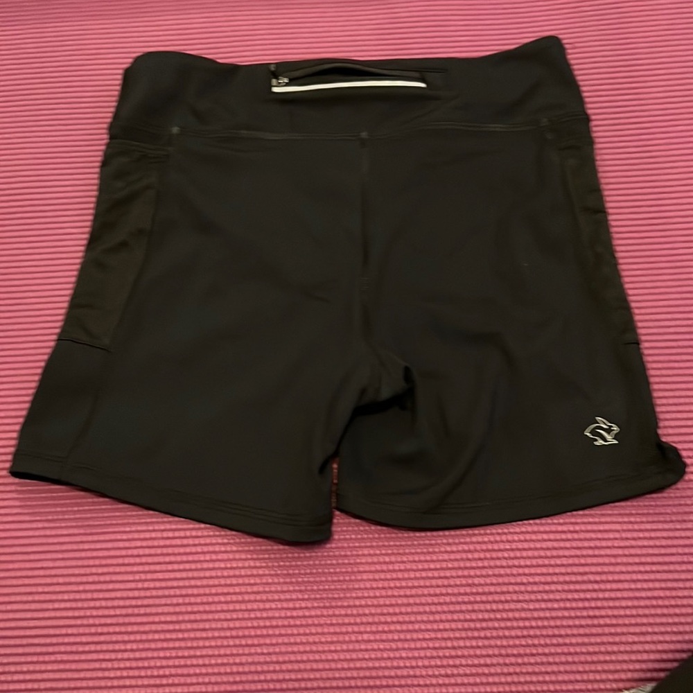 Black rabbit running shorts leggy